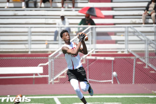Broussard hauls in a pass at the Rivals Camp in NOLA