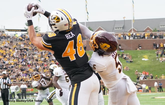 Niko Hea is the only tight end on the Missouri roster who has caught a pass in college.