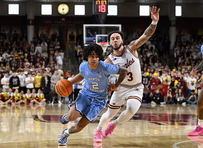 Of UNC guard Elliot Cadeau's last 19 field goals, 17 are layups and one is a dunk.  