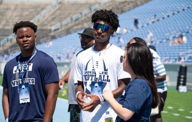 Class of 2024 wide receiver Alex Taylor was among the recruits that attended the Tar Heels' practice Saturday.