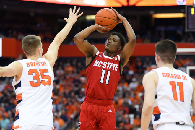 NC State senior point guard Markell Johnson came off the bench for 11 points in a 79-74 win at Syracuse on Tuesday.
