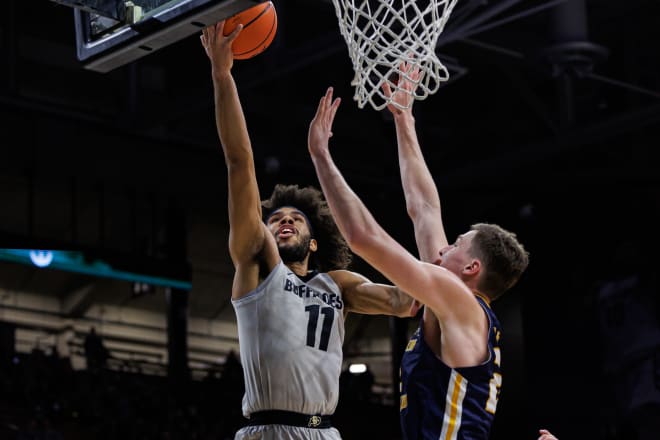 Javon Ruffin puts one up off the glass against Northern Colorado on Dec. 18