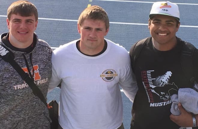 Future Hawkeyes Coy Kirkpatrick, Levi Duwa, and Tristan Wirfs will be busy at state track.