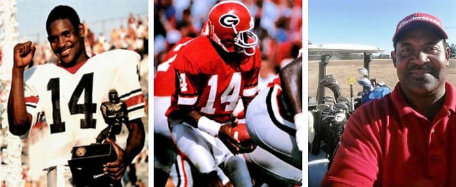 JAMES JACKSON: From Citrus Bowl MVP even before starting his first game (left) to perhaps Georgia's greatest dual-threat quarterback of all time (center) to still remaining competitive, just at a different sport, while currently residing in Douglasville (right).