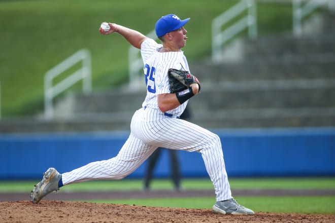 Kentucky starting pitcher Tyler Bosma allowed one hit and struck out 10 batters in UK's SEC tournament win over LSU Saturday afternoon in elimination game.