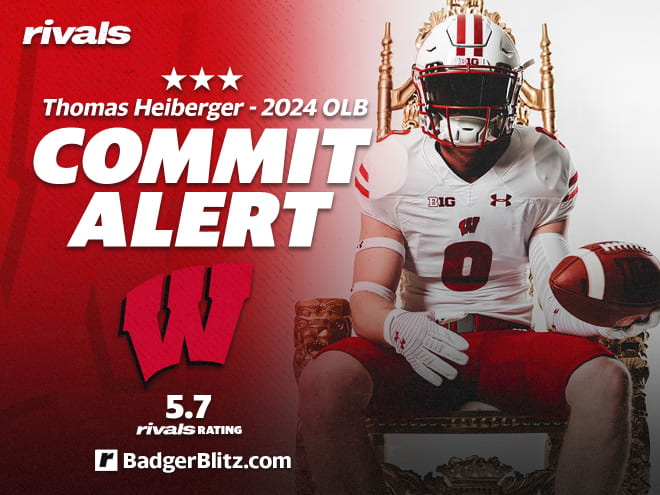 Three-star outside linebacker Thomas Heiberger announced his commitment to Wisconsin on Sunday. 