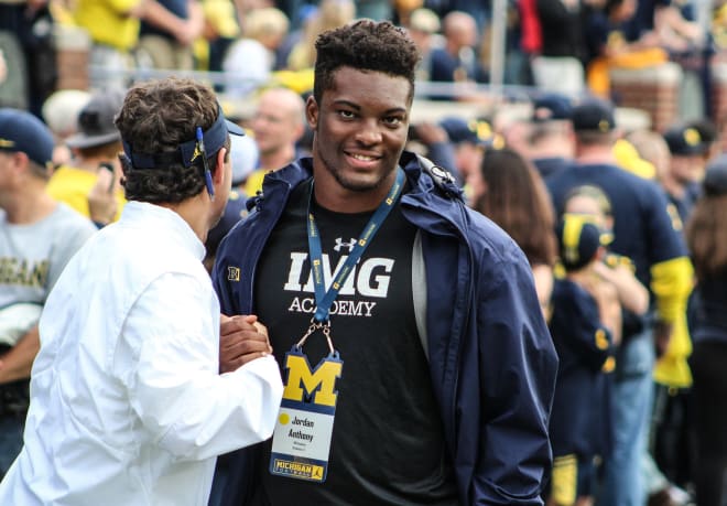 Five-star inside linebacker Jordan Anthony has been pegged as a Michigan lean for some time.