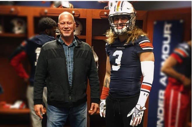 Sal Cannella and his father pose for a picture last weekend during an official visit to Auburn.