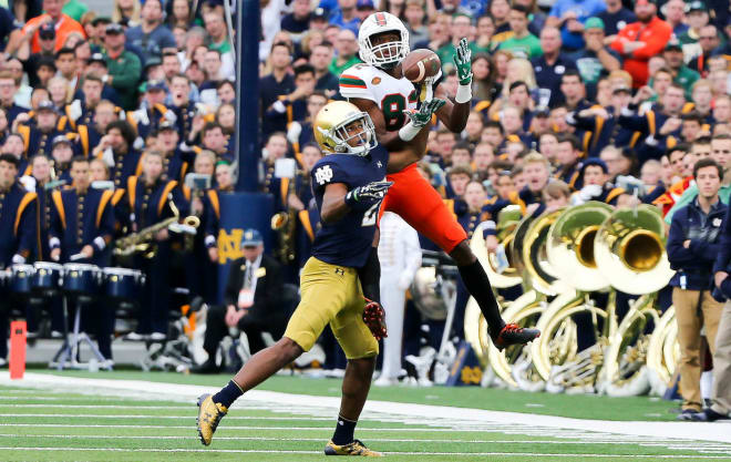 Freshman cornerback Julian Love held his own against Miami’s passing attack this past Saturday, but faces an entirely different challenge versus Navy this weekend.