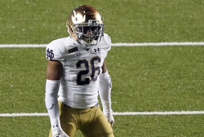 Notre Dame Fighting Irish football rising sophomore cornerback Clarence Lewis