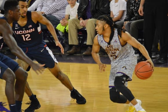 Shawn Williams led ECU with 26 points but it wasn't enough as UConn held on for an 84-80 win in Minges Coliseum.