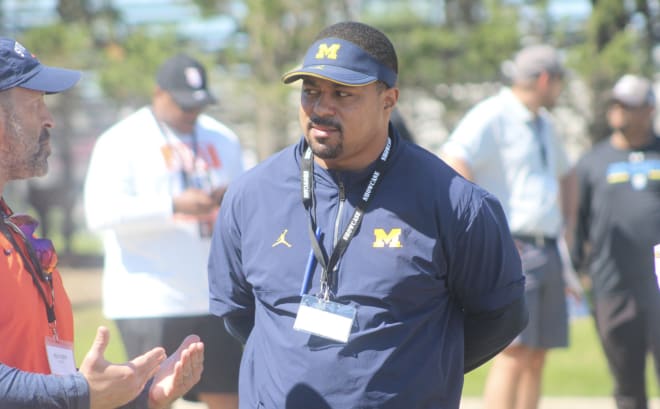 Michigan Wolverines football running backs coach Mike Hart was hired in January.