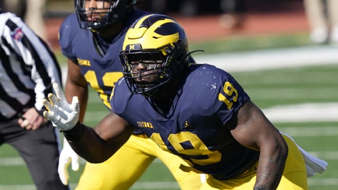 Former Michigan Wolverines football defensive end Kwity Paye was picked by the Indianapolis Colts in the first round of the 2021 NFL Draft.