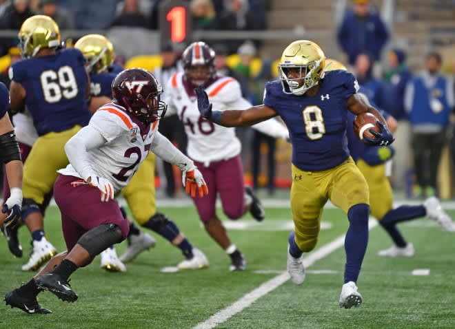 Jafar Armstrong entered 2020 as Notre Dame's top returning rusher and receiver, but was supplanted in the lineup by younger players.