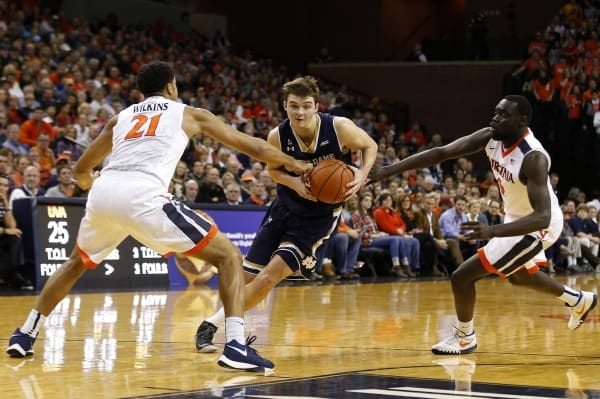 Senior guard Steve Vasturia and the Fighting Irish have lost four straight against Virginia, including a 77-66 defeat in Charlottesville last season.