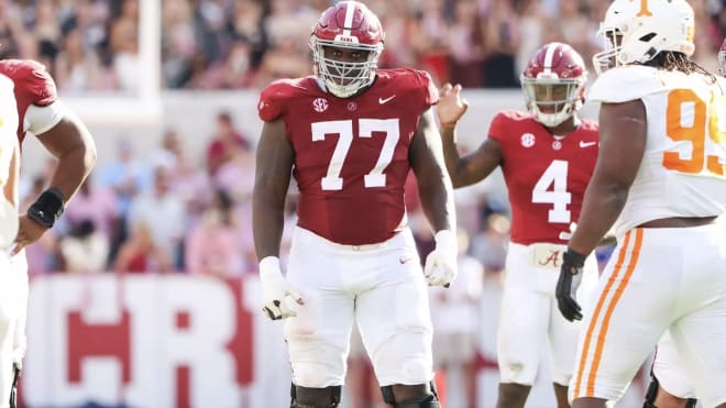 Alabama offensive lineman Jaeden Roberts. Photo | Alabama Athletics 