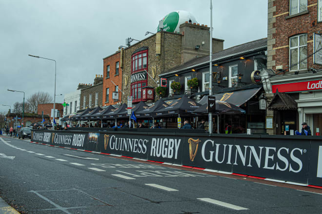 This is one of the bigger areas of pubs within walking distance to Aviva Stadium where many Husker fans might frequent on game day. 