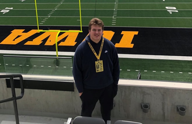 Class of 2022 offensive lineman Lucas Heyer attended Iowa's junior day on Sunday.