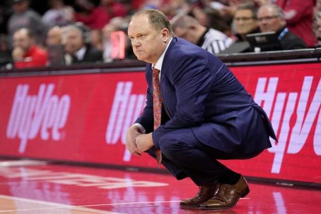 Wisconsin head coach Greg Gard is shown during the second half of their 74-70 victory over Maryland at the Kohl Center.