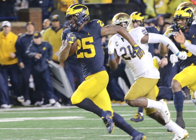 Michigan Wolverines football redshirt freshman running back Hassan Haskins is averaging 6.2 yards per carry on the year, which is tied with Illinois fifth-year senior running back Dre Brown for the fifth best mark in the Big Ten.