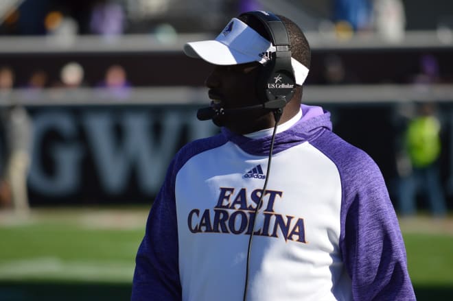 East Carolina head football coach Scottie Montgomery addressed the press on Monday.