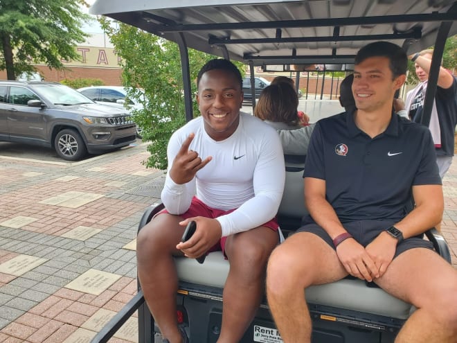 FSU target and four-star running back Jaylon Glover is seen during his official visit to FSU last month.