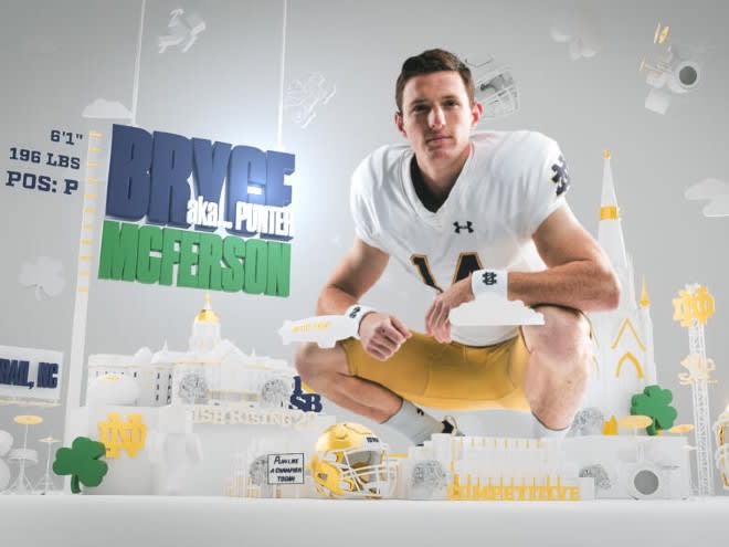 Notre Dame punter Bryce McPherson arrives next month to start his college career.