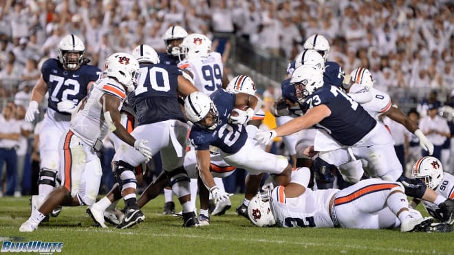 Penn State running back Noah Cain ran for 45 yards and a touchdown in Saturday's 28-20 win over Auburn. BWI photo/Steve Manuel