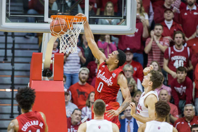 Nebraska never trailed and led by as many as 18 points in a 66-51 road upset over No. 25 Indiana on Monday night.