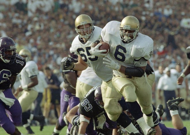 Jerome Bettis, ex-NFL player, Hall of Famer graduates, from Notre Dame