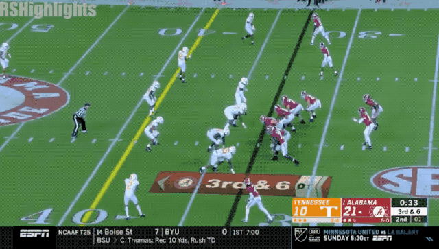 The Alabama run game is lead by 6-foot-2, 230 pound Najee Harris
