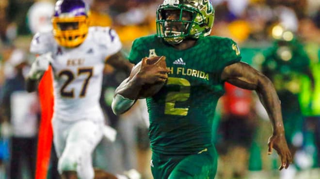 Jordan Cronkite is off to the races for a game clinching 80-yard touchdown in USF's 20-13 win over ECU.