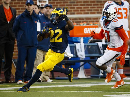 Sophomore running back Karan Higdon has rushed for 100-plus in his last two games.
