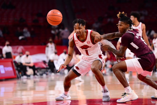 Arkansas out-rebounded Mississippi State by 11 in Tuesday's game.