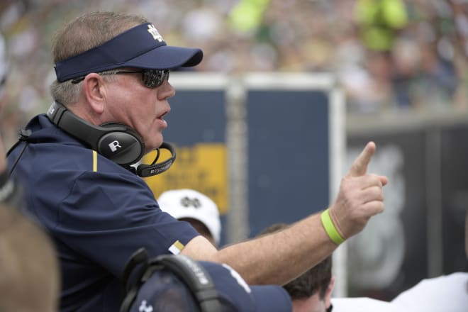 Notre Dame football head coach Brian Kelly