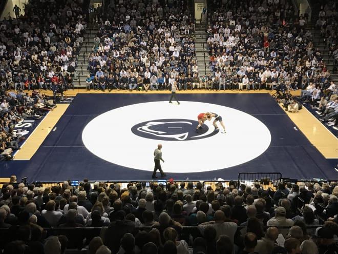In front of 6,605 fans, PSU won eight of 10 matches against Rutgers Friday night.