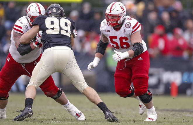 Senior Nebraska offensive lineman Boe Wilson. 