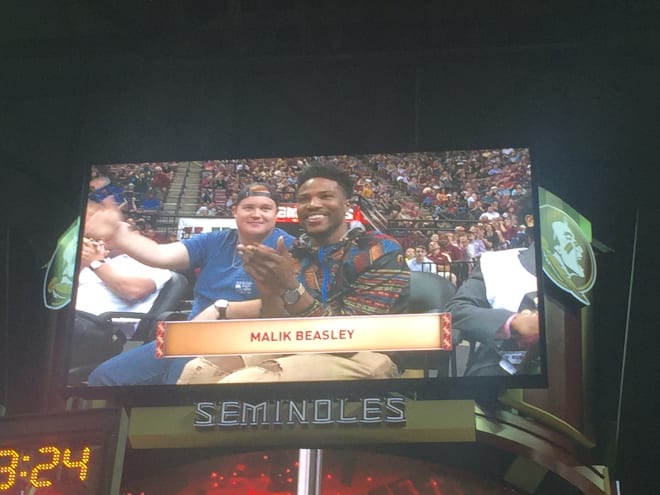 Former Florida State star Malik Beasley was honored during the first half of the team's game against Boston College.