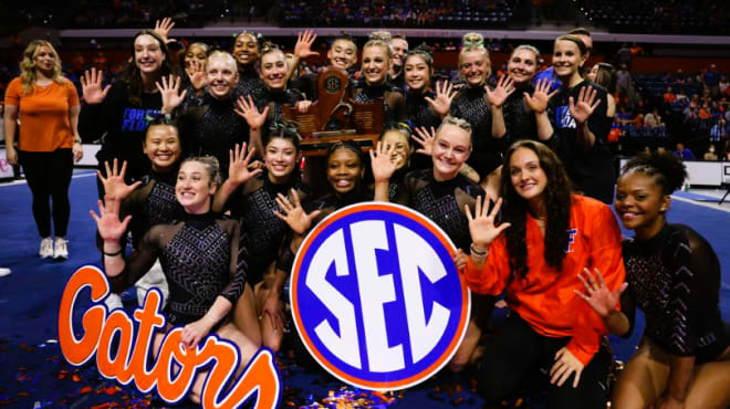 No. 2 Florida Gymnastics Claims Fifth Straight SEC Title with Win vs No 12