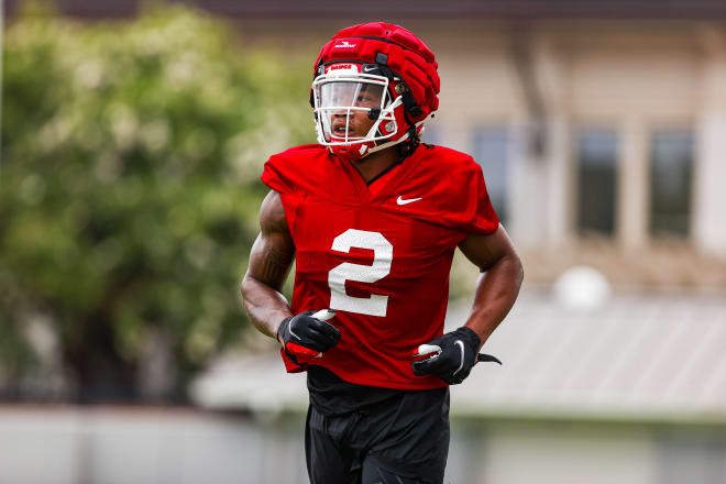 Georgia running back Kendall Milton (2) during Georgia’s practice session in Athens, Ga., on Thursday, Aug. 3, 2023. (Tony Walsh/UGAAA)