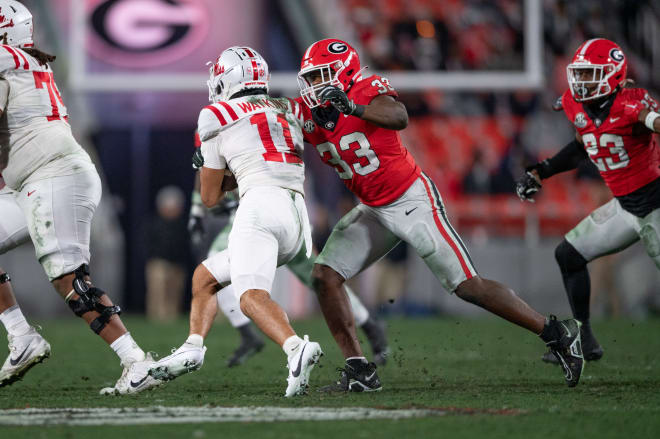 Georgia linebacker CJ Allen (33). Photo by Kathryn Skeean.