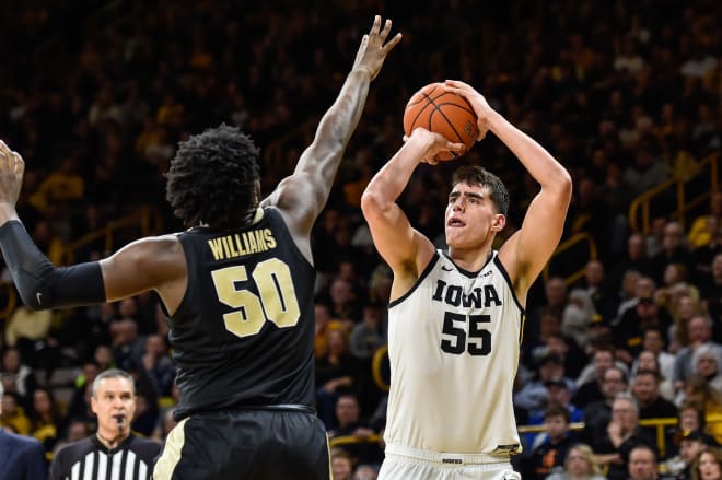 Luka Garza and Iowa look to take down Purdue. Photo: USA Today Sports