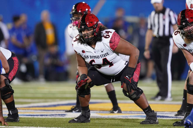 The former Aztec looks to compete for the starting left guard role  (Darren Yamashita-USA TODAY Sports)