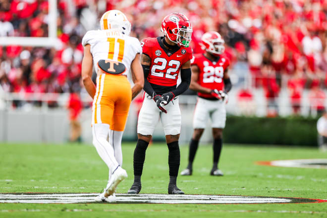 Georgia defensive back Javon Bullard (22) during Georgia’s game against Tennessee on Dooley Field at Sanford Stadium in Athens, Ga., on Saturday, Nov. 5, 2022. (Photo by Tony Walsh/UGA Sports Communications)