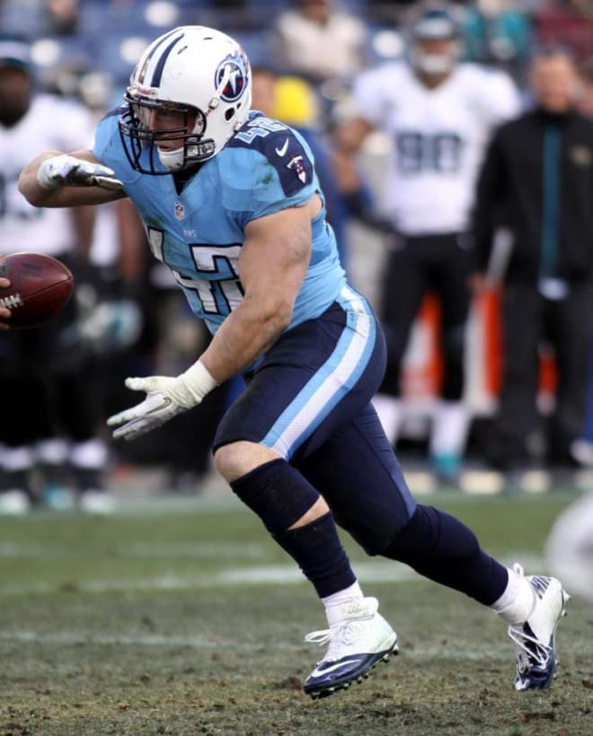 Former Army FB Collin Mooney during his tenure with the Titans of the NFL