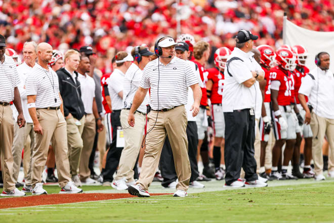 Head coach Kirby Smart wants to see more touchdowns in the red zone. (Tony Walsh/UGA Sports Communications)