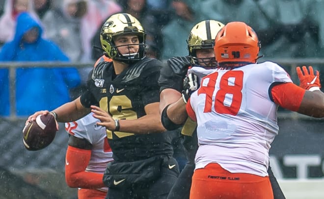 Aidan O'Connell saw his first game action coming off the bench in last year's 24-6 loss to Illinois. (Krock Photography)