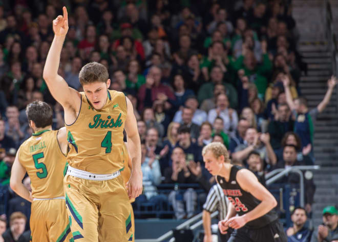 Matt Ryan scored 17 points in Notre Dame's 89-75 win over NC State on Saturday.