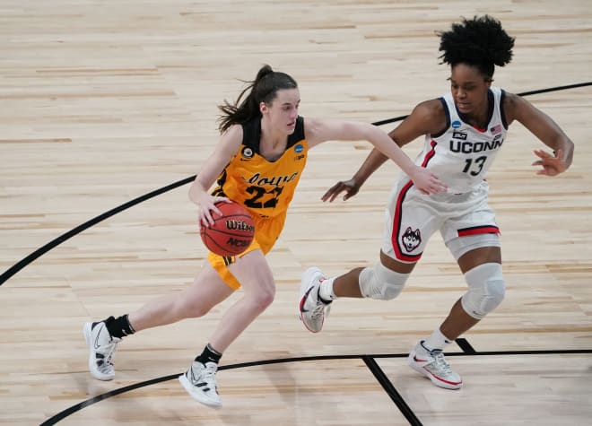 Caitlin Clark scored 21 points in Iowa's 92-72 loss to UConn on Saturday.