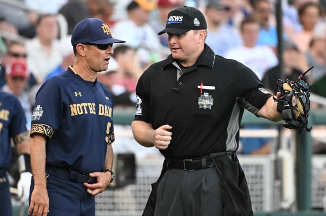 Irish coach Link Jarrett talked of Notre Dame's future after a 5-1 loss to Texas A&M Tuesday in the College World Sereis, but will Jarrett be a part of that future>